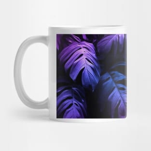 Neon Tropical Monstera Leaf Pattern Mug